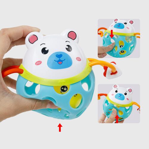 0-12Months Baby Rattles Toy Cars Soft Plastic Baby Teether H