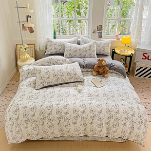 set double Student bedsheet duvet cover sheet bed fitted