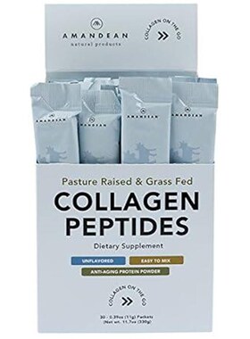 AMANDEAN Collagen Peptides Powder Packets  30 Individual