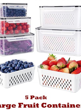 Large Fruit Containers for Fridge Food Storage Vegetables