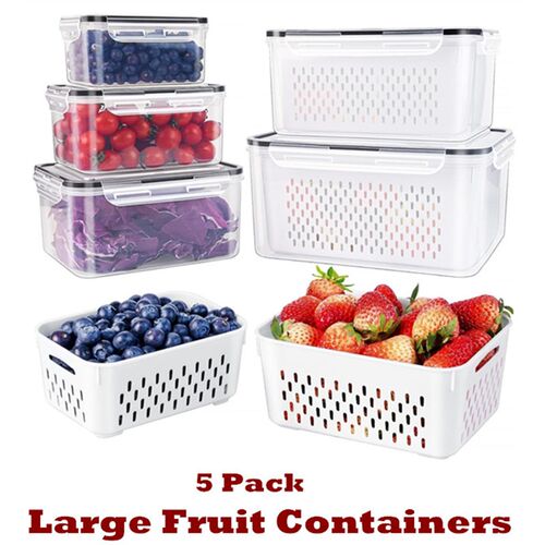 Large Fruit Containers for Fridge Food Storage Vegetables