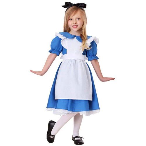 Children Girl Blue Alice In Wonderland Halloween Costume For