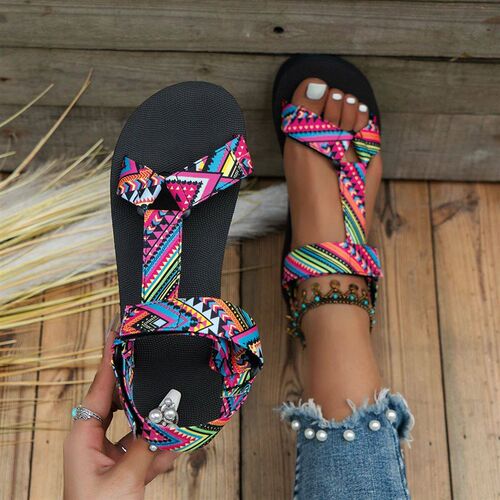 2023 Summer Flat Womens Shoes Hemp Rope Set Foot Beach Sand