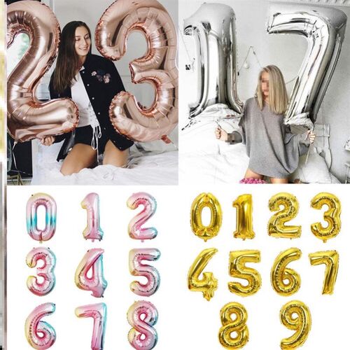 Birthday number balloon party decoration room letter set气球
