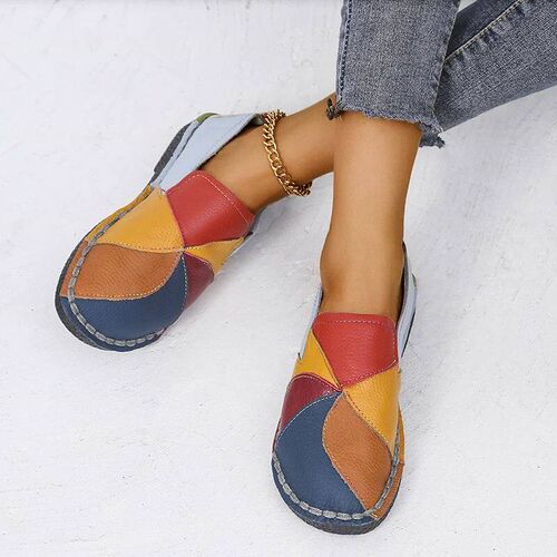 Women Loafers Patches Stitching Flat Shoes Woman Summer Flat