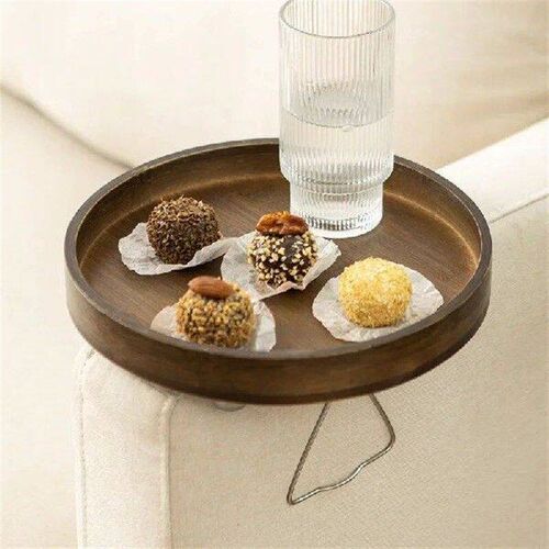 Sofa Side Table Natural Bamboo Sofa Armrest Clip Tray Sofa