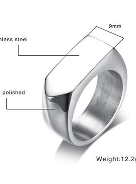 Flat-Top Ring for Men Stainless Steel Male Jewellery West B