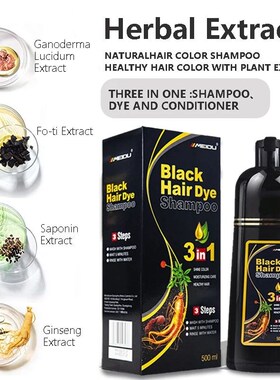 100ml/500ml Hair Dye Shampoo 3in1 Darkening Hairs Instant Gr