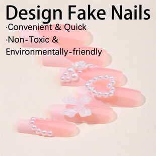 French Pink Nude Y2k Tip nails Ballet Nails Coffin Press