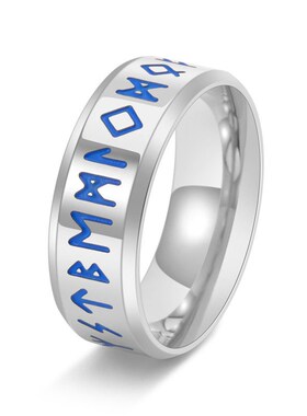 Fashion personality mens titanium steel Viking digital ring