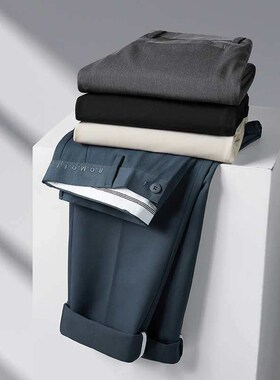 Mens Cropped Pants Spring and Summer Thin Straight Business