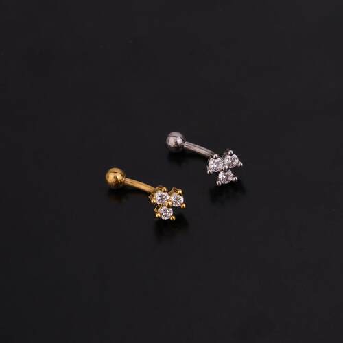 1PC 16G New Flower Stainless Steel IBall Eyebrow Piercing Cu