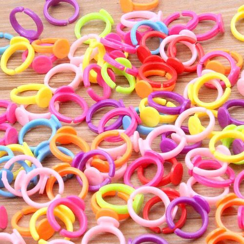 50pcs 13*20mm Random Mixed Color Plastic Adjustable Colorful