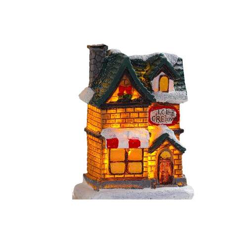 Christmas luminous resin colored small house decoration礼品