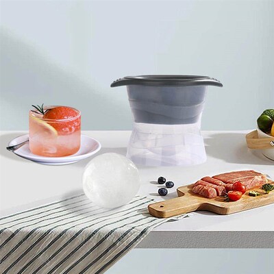 Whisky Silicone Round Ice Ball Maker, Ice Box for Making Lar