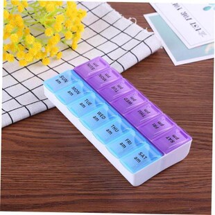 14 Grids Weekly Pill Case 7 Days Medicine Box Tablet Dispens