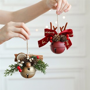 Christmas tree bells antlers bows pine cones pendant decor