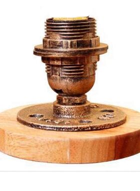 New Industrial Bronze Wooden Water Pipe Small Table Lamp fo