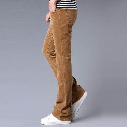 Mens micro flared pants with flared corduroy and elastic