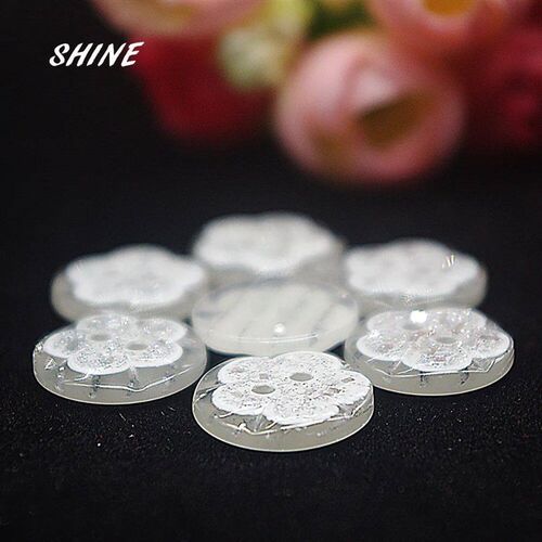 50pcs Resin Sewing Button Scrapbooking Round Flower Two Hole