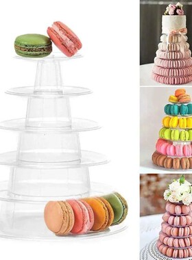 Cake Display Stand 6 Layers Macaroon Pyramid Tower Plastic P