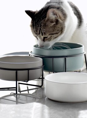 bowl ceramic single - double pet dog food bowl cat 喂食碗