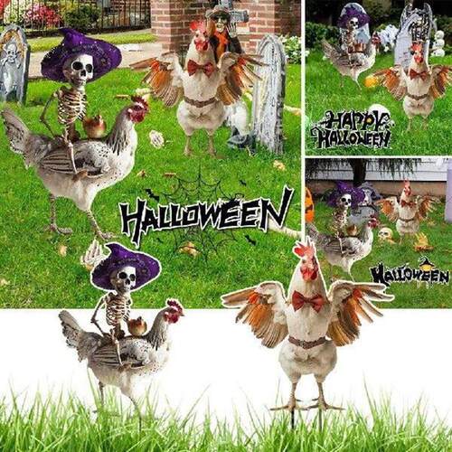 Halloween Metal Iron Ground Plug Outdoor Garden Courtyard