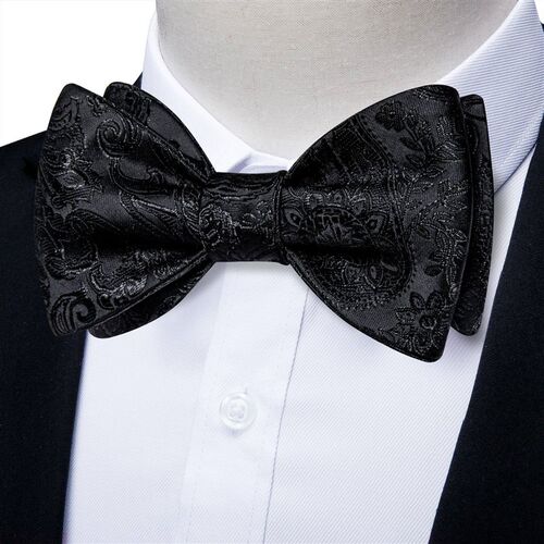 Self Tie Bow Tie with Pocket Square Cufflinks Gift for Men P
