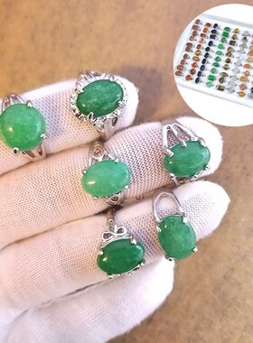 Wholesale Mix Random Color Style Nature Stone Alloy Rings Fa