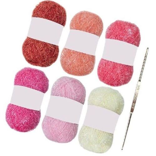 120 Yards Sparkling Scrubby Yarn for Crocheting Dishcloth