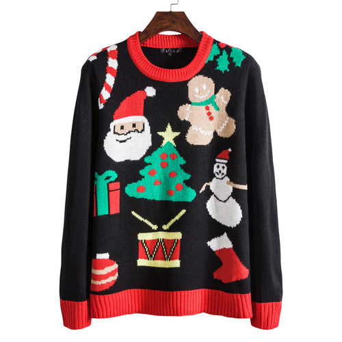 Winter sweater casual Christmas Day Pullover round neck knit