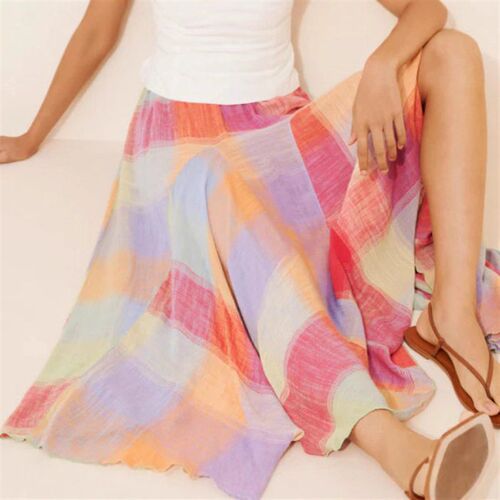 2025 Mori Pleated Mid-length lored Plaid Skirt