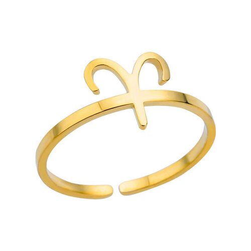 Simple Stainless Steel 12 Constellation Sign Rings Birthston