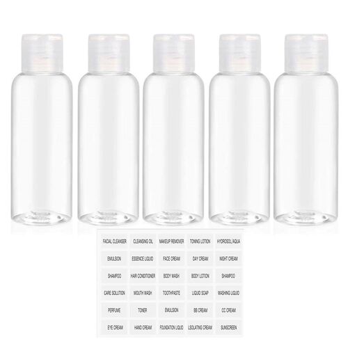 5Pcs Set Travel Bottling Plastic With Packaging Label Pouch
