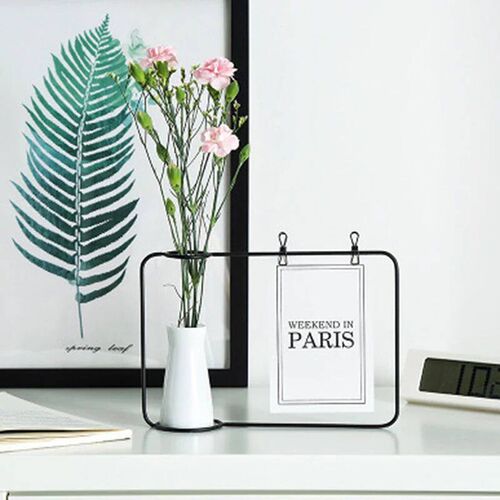 2 In 1 Flower Vase Photo Frame Ceramic Hydroponic Vase Ornam