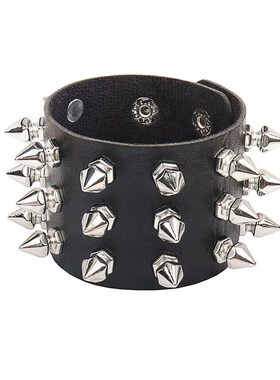2023 PU Leather Studded Bracelet Punk Bracelet Adjustable Go