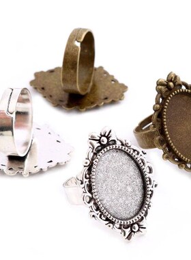 Ft 13x18mm 5pcs Bronze and ntque Slver Plated Colors Oval dj