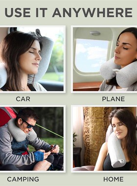 Twist Memory Foam Travel Neck Pillow for Airplanes Sleeping