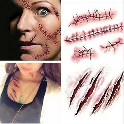Halloween Horror Wound Stickers Blood Injury Fake Scab Scar