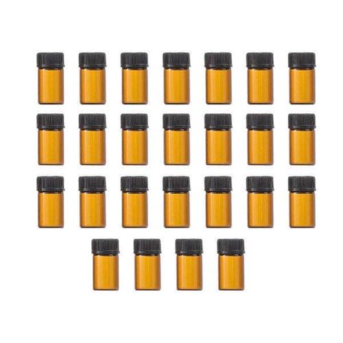 25Pcs Empty Glass Vials with Inner Stopper Refillable Small