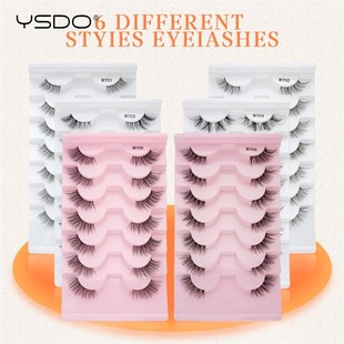 Half False Lashes 7 Pairs Half Faux Mink Eyelashes Soft Natu