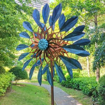 Durable Wind Spinner Vibrant Metal Flower Wind Spinner
