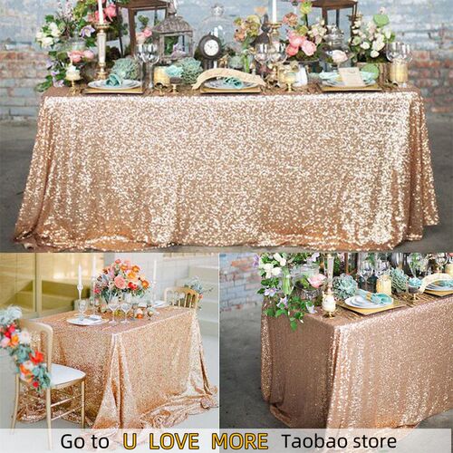 180x120cm Rectangular Table Cover Glitter Sequin Table Cloth