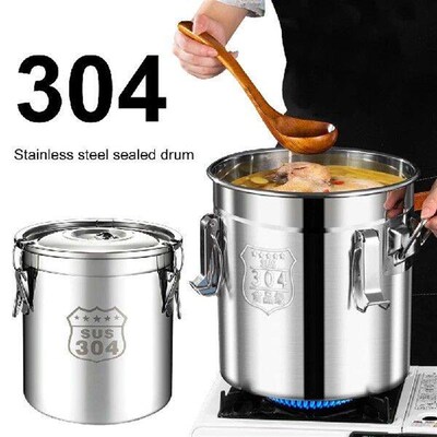 6/12/21/33L 304 Stainless Steel Airtight Canister with Lid