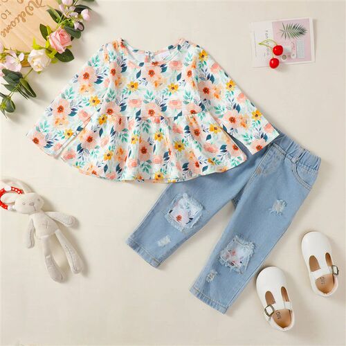 1-4 Years Toddler Girl Fashion 2Pcs Clothing Set Long Sleeve