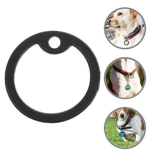 8 Pcs Dog Tag Protective Cover Black Silencers Pet Id