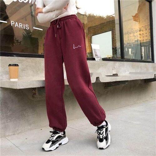 Fashion Women Hip Hop Set High Waist Baggy Sweatpants Runnin