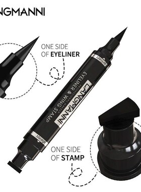 Dual-Ended Stamp Eyeliner Pen, 2-in-1 Waterproof and Smudge-