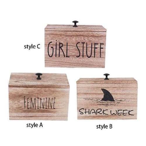 Wooden Desktop Storage Box Wooden Cotton Organizer Sturdy