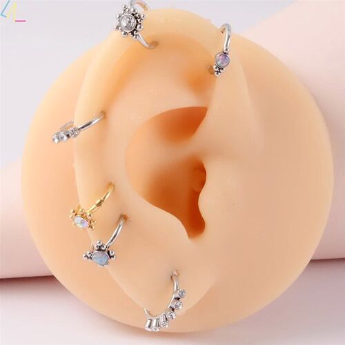Stainless Steel Nose Hoop Rings Zircon Body Piercing Jewelry